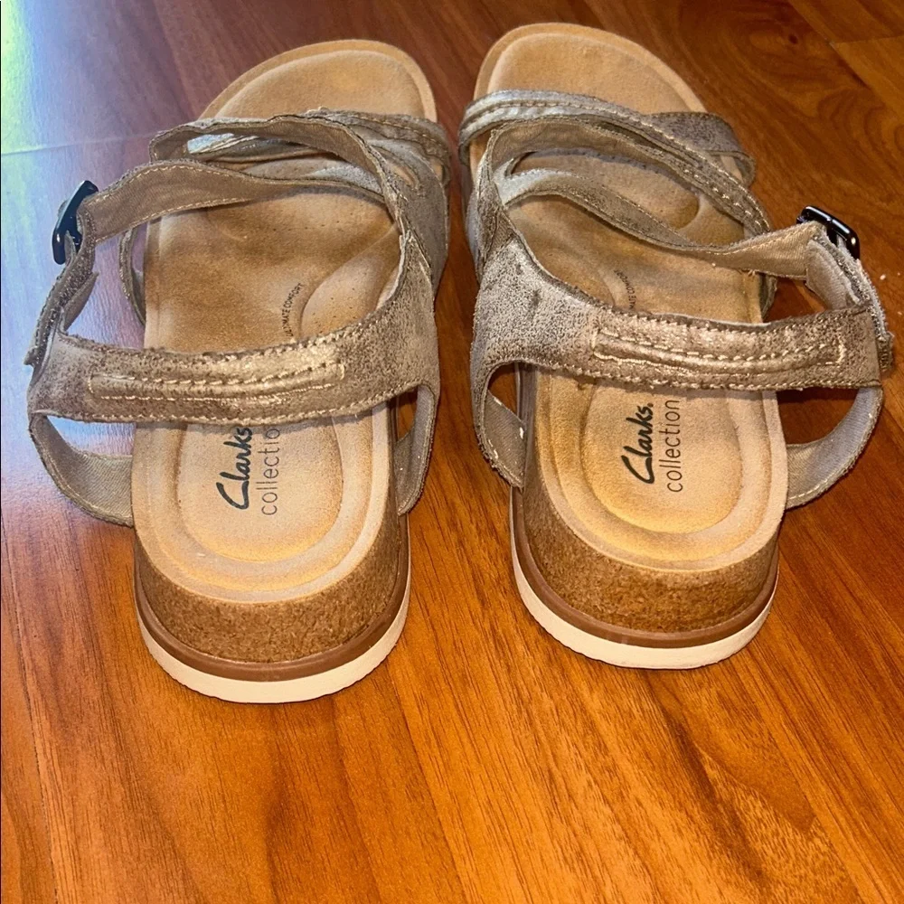 Clarks Women's Metallic Cross-Strap Sandals - Picture 6 of 9